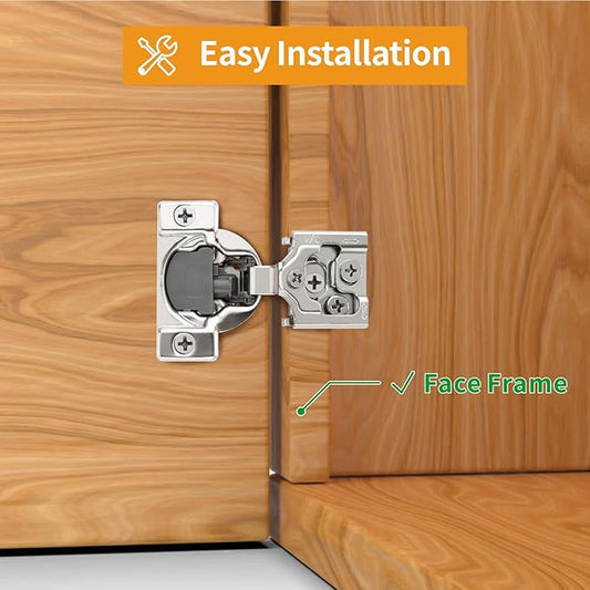Chibery 30 Pack 3/4" Overlay 3D Soft Close Concealed Hinge for Face Frame Door, Smooth Slow Self Closing Hinges, Satin Nickel, Hidden 105° Open Angle Stainless Steel Hinge for Kitchen Cabinet Door