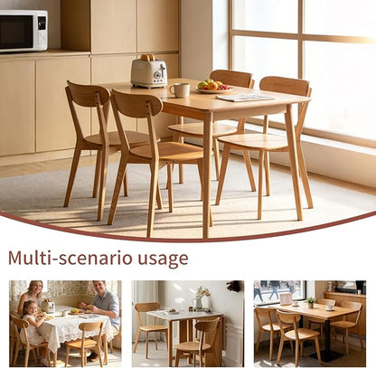 Dining Chairs Set of 4 - Solid Oak Wood Complete Set, 400 lb Capacity & Ergonomic Back, Ready for Kitchen Table, Breakfast Nook, or Restaurant