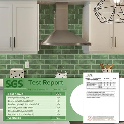 STICKGOO Peel and Stick Backsplash Subway Tiles, 10 Sheets of 12" x 12" - 3D Adhesive Peel and Stick Tile Backsplash for Kitchen, Bathroom, Wall Tile (Thicker Design, Forest Green)