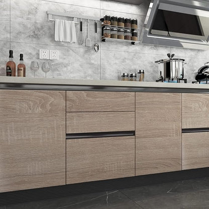 Boobest 31.5"x 157.4" Light Brown Gray Wood Grain Textured Contact Paper Oak for Countertops Waterproof Removable Wallpaper Peel and Stick Cabinet Desk Covers Vinyl Wrap for Furniture Kitchen Bedroom