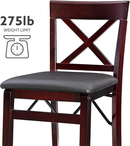 Linon Triena X Back Folding Counter Stool, Brown