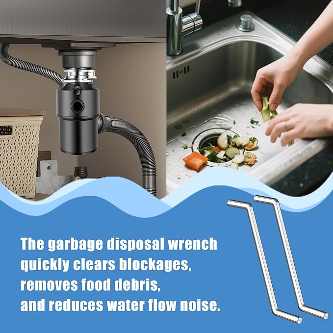 2 PCS Garbage Disposal Wrench, Garbage Disposal Allen Wrench Tool Compatible with InSinkErator Garbage Disposal