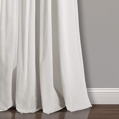 Lush Decor Linen Button Window Curtain Panel, Single, 40" W x 84" L, Blush & White - Country Curtains - Rustic Decor - Color Block Modern Farmhouse Curtains For Living Room, Bedroom & Dining Room