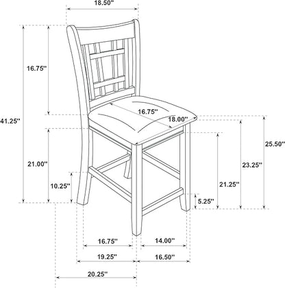 Coaster Home Furnishings - LAVON - 5-Piece Counter Height Dining Set - Oval Extendable Table with Storage & 4 Upholstered Chairs - Dining Room & Kitchen - Light Chestnut - 105278-S5