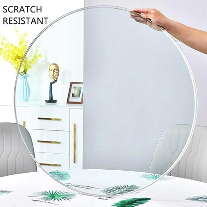 18" Clear Round Glass Table Top, Thick Tempered Glass with Smooth Polished Edge, Ideal for Kitchen, Living Room, Office or Patio Table Replacement