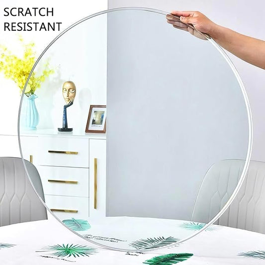 18" Clear Round Glass Table Top, Thick Tempered Glass with Smooth Polished Edge, Ideal for Kitchen, Living Room, Office or Patio Table Replacement