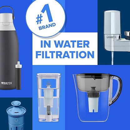 Brita Faucet Mount Water Filter System, Chrome, No-Wait Filtration, Easy Install, Multi-Use Tap Water Filter for Kitchens, Bathrooms & Small Spaces