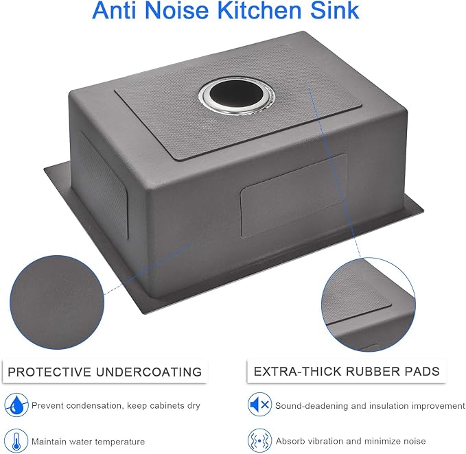 MENATT 20-inch Drop in Kitchen Sink, SUS304 Stainless Steel Top-Mount Handmade Kitchen rv Sink, Single Bowl Sink with Basket Strainer, 20"*16"*9" (Brushed)