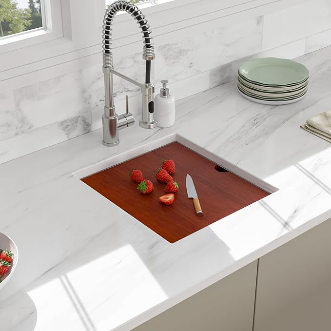 17 Undermount Kitchen Sink - Beslend Under Counter Ledge Workstation Undermount Bar Sinks Stainless Steel 16 Gauge Single Bowl Stages 10 Inch Deep Rv Wet Bar Outdoor Camper Prep Sink 17x19 Inch