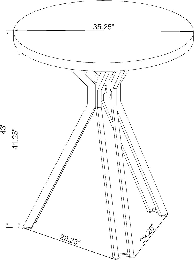 35-inch Pub Height Round Bar Table in Dark Oak for Kitchen Island or Outdoor Use