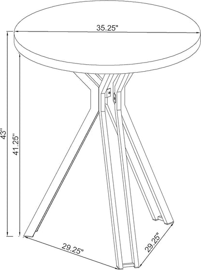 35-inch Pub Height Round Bar Table in Dark Oak for Kitchen Island or Outdoor Use