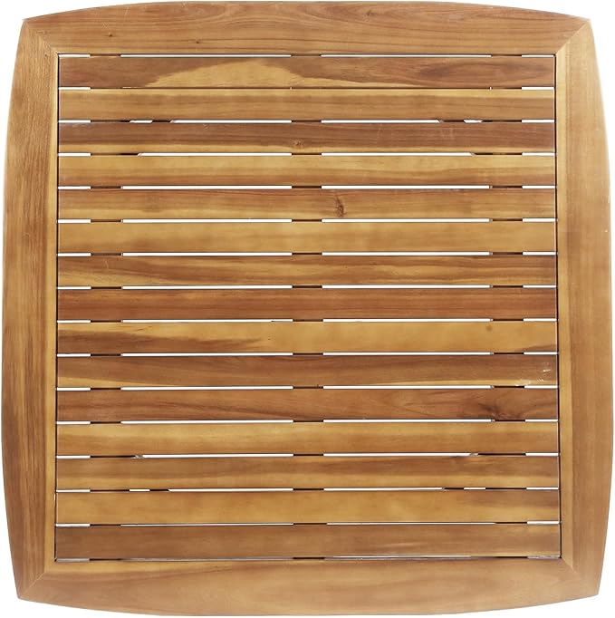 Penau Square Acacia Wood Dining Table, Toothpick Legs, Teak Finish, Modern Solid Wood Top, 35.50 x 35.50 x 30.00 Inchs, Seats 2-4, Indoor Kitchen Dining Accent Table