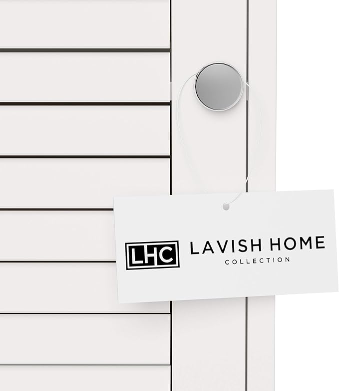 Lavish Home Bathroom Cabinet - Freestanding Storage Organizer for Towels or Laundry Room - Adjustable Shelf and Shutter Style Door (White)