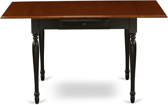 East West Furniture MZT-BCH-T Monza Mid-Century Modern Dining Table - a Rectangle Dining Table Top with Dropleaf & Stylish Legs, 36x54 Inch, Black & Cherry
