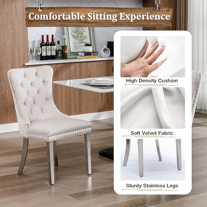 9-Piece Extendable Dining Table Set for 6-8 People 63-78 Inch Kitchen Table Set with 8 Beige Upholstered Chairs Modern White Faux Marble Rectangular Dining Room Table Set for Kitchen Apartment