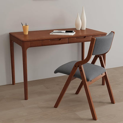 YOPTO Folding Wooden Chairs Set of 2 with Padded Seat,Portable Dining Chairs W/Ergonomically Designed Back and Cushion,for Dining Room,Restaurant,Kitchen,Office