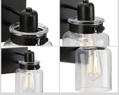 Progress Lighting P300046-020 Calhoun Collection Clear Glass Farmhouse Bath Vanity Light, 2-Light, Antique Bronze