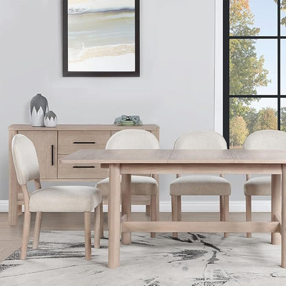 Farmhouse Dining Chairs Set of 2 - Upholstered Mid Century Armless Side Chairs with Back, Durable Polyester Fabric for Kitchen Island, Living Room, Restaurant