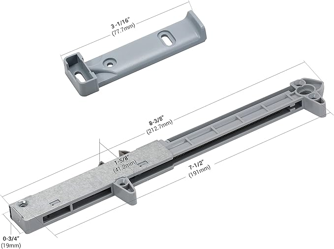 2-Pack Rok Hardware Soft Close for Wood Drawers/Soft Close Drawer Adapter/Add-On/Retrofit (Gray), SCD104G
