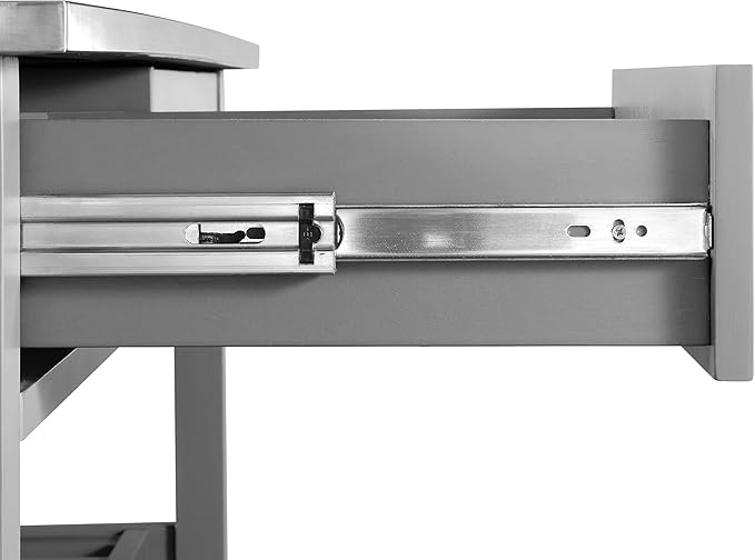 Crosley Furniture Chloe Stainless Steel Top Rolling Kitchen Island Storage Cart, Microwave Stand, Wine Rack, Gray