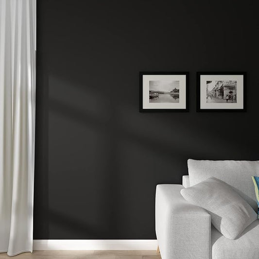 Decotalk 30"x200" Black Peel and Stick Wallpaper Black Contact Paper for Cabinets Decorative Removable Wallpaper for Bedroom Solid Black Wallpaper for Walls Self Adhesive Wallpaper Matte Contact Paper