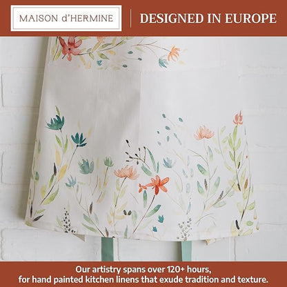 Maison d' Hermine 100% Cotton Apron for women with Pocket Kitchen Chef Apron for Men Cooking Mothers Day Gifts