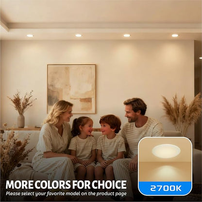 ECOELER 6 Inch LED Disk Lights, Dimmable Flush Mount Ceiling or Recessed Disc Light, 16.5W 1000Lm, 2700K Soft White, Retrofit Surface Mount Downlight for Hallways, Kitchens, Garage, ETL Listed, 4 Pack