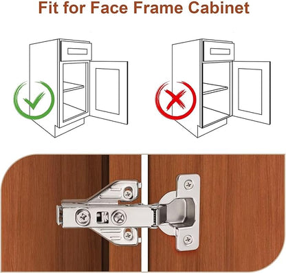 10 Pairs （20 Pack） Soft Close Kitchen Cabinet Door Hinges fit for Face Frame Cabinet,105 Degree Opening Angel Self Closing with Mounting Screws by Probrico