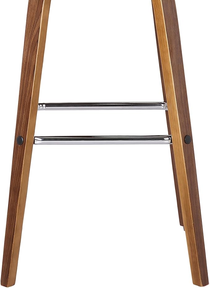 Vienna 26" Swivel Counter Stool in Walnut Wood Finish with Cream Faux Leather - Set of 2