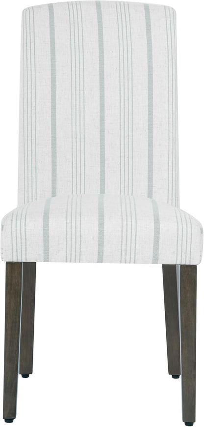 HomePop Parsons Classic Dining Chairs, Pack of 2, Dove Grey Stripe