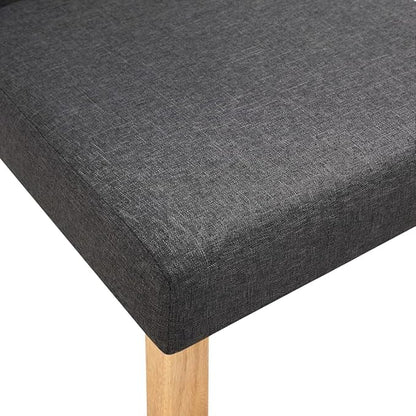 Dark Gray Fabric Dining Chairs Set of 2 Modern Farmhouse Kitchen Chairs with Rubber Wood Frame, Soft Upholstered Seats and Sturdy Design for Dining Room