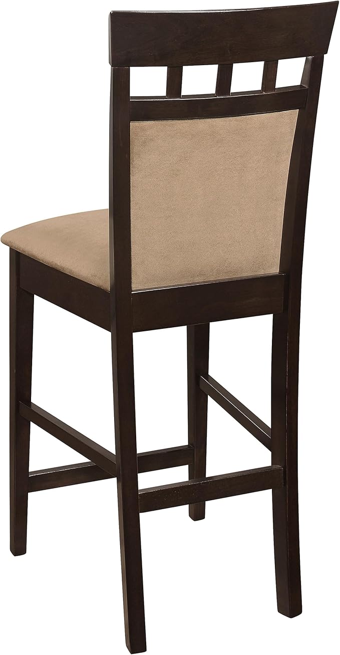 Coaster Home Furnishings - Gabriel - Wood Upholstered Counter Height Chairs (Set of 2) - Closed Back, Padded Seat and Back - Dining Room & Kitchen - Cappuccino - 100219
