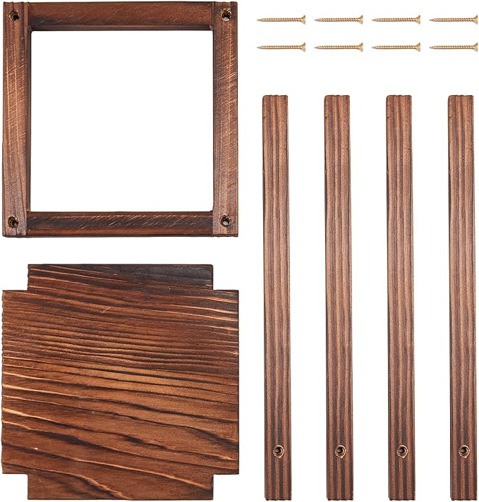 VEVOR 24 Pcs Wooden Wedding Lantern, Cedar Wood and Plastic Wooden Lantern Candle Holder, Rustic Decorative Home Centerpiece Ideal for Wedding Table Party Farmhouse Indoor Decor, Brown