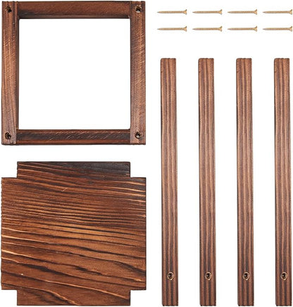 VEVOR 24 Pcs Wooden Wedding Lantern, Cedar Wood and Plastic Wooden Lantern Candle Holder, Rustic Decorative Home Centerpiece Ideal for Wedding Table Party Farmhouse Indoor Decor, Brown