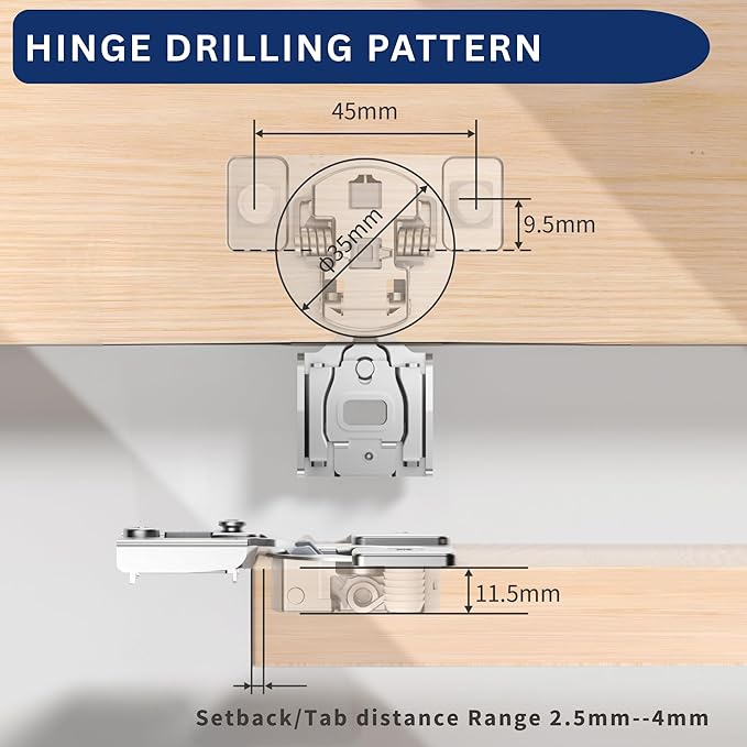 Burks Hinges 10 Pack 1/2'' Overlay Soft Close Hinges for Kitchen Cabinets - Stainless Steel, Anti-Rust, Self Closing Concealed Hinges, Installation Instruction and Screws Included