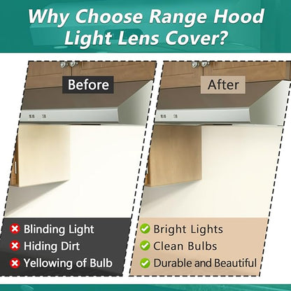 4 Pcs 99110437 Range Hood Light Lens Cover Fit for 41000 40000 42000 45000 BP43 S99110437 99110437 Series Range Hood Models, White and Doesn't Yellow Easily