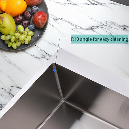 IKEBANA 25x22 Inch Brushed Nickel Kitchen Sink Drop in, 16 Gauge Stainless Steel Wet Bar Sink Topmount Single Bowl Small Kitchen Sinks, Outdoor RV Prep Sinks With Dish Grid& Drain