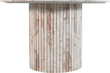 Meridian Furniture 248Breccia-DT48 Genoa Collection Art Deco Dining Table with Handcrafted Genuine Marble, Breccia Marble, 48" W x 48" D x 30" H, Breccia