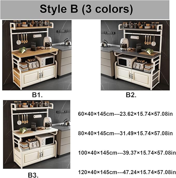 Kitchen Islands, Baker's Rack with Storages,Storage Cabinet, Buffet Cabinet, Multifunctional Storage Rack, Floor-Standing Multi-Tier Cabinet, Storages Table(A1,120cm/47.24in)