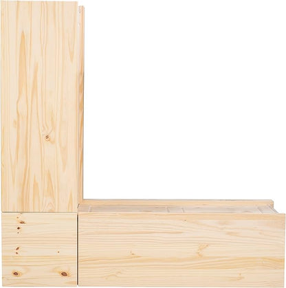 Linon Harris Unfinished Wood Backless Nook with Interior Storage