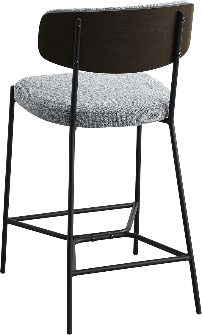 Coaster Home Furnishings - Elison - Counter Height Stools (Set of 2) - Curved Backrest, Padded Seat, Footrest - Kitchen & Dining - 24-inch - Grey - 182646