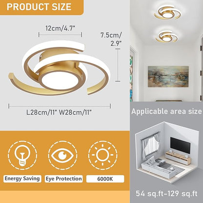 ADISUN LED Modern Ceiling Light,6000K Semi Flush Mount Ceiling Light Fixture,Unique Ceiling Lights for Living Room Bedroom Corridor Aisle Hallway Indoor Ceiling Lamp (D11 in*H2.9 in; 33W)