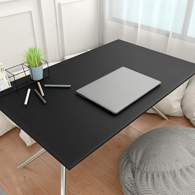 Decotalk 24x120 Inch Black Contact Paper Peel and Stick Cabinet Contact Paper Black Wallpaper for Bedroom Solid Color Wallpaper Removable Solid Color Cabinet Vinyl Wrap Self Adhesive Wall Vinyl Wrap