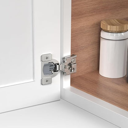 Chibery 30 Pack 1/2" Overlay 3D Soft Close Concealed Hinge for Face Frame Door, Self Closing Hinges, 105° Smooth Slow Close Quite, Hidden Stainless Steel Hinge for Kitchen Cabinet Door, Satin Nickel