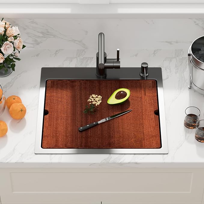 Sarlai Outdoor Kitchen Sink - 21 Inch Black Drop Bar RV Sink with Pull-out Faucet Gunmetal Black Drop In Workstation 21 x 20 Topmount Stainless Steel 16 Gauge Single Bowl Bar Prep Outdoor Sinks Basin