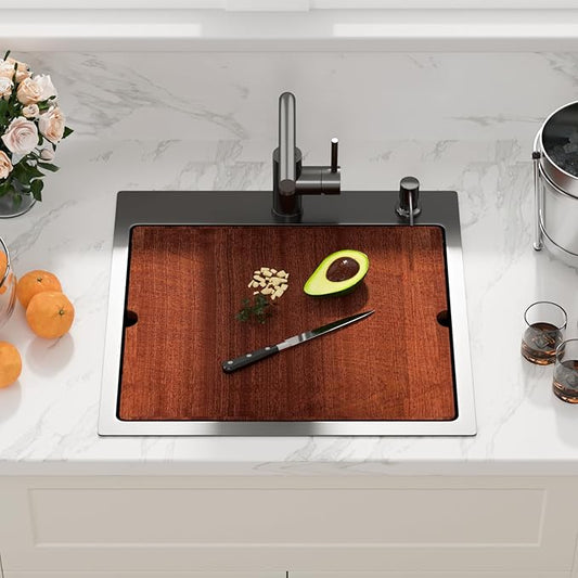 Sarlai Outdoor Kitchen Sink - 21 Inch Black Drop Bar RV Sink with Pull-out Faucet Gunmetal Black Drop In Workstation 21 x 20 Topmount Stainless Steel 16 Gauge Single Bowl Bar Prep Outdoor Sinks Basin