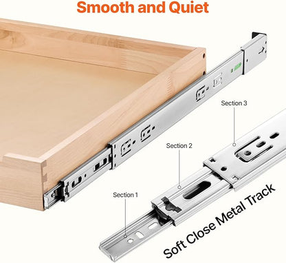 VEVOR Pull Out Cabinet Organizer, 20"W x 21"D Cabinet Drawer, Soft Close Slide out Shelf, Heavy-Duty Sliding Wood Drawer, Bottom Mount Size（20.5"W x 23"D）and Side Mount Size（21"W x 23"D）