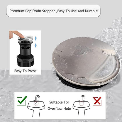 Brushed Nickel Bathroom Sink Faucet, 2 Handle 4 Inch Centerset Bathroom Faucet, 3 Hole Small Bathroom Sink Faucet with Supply Lines and Pop-up Drain, RV faucets for Camper Lavatory Vanity