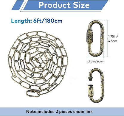 garini 6 Feet Aged Bronze Light Fixture Chain, Adjustable Metal Pendant Chandelier Chain Extension with Detachable Link, Maximum Load is 66 Pounds