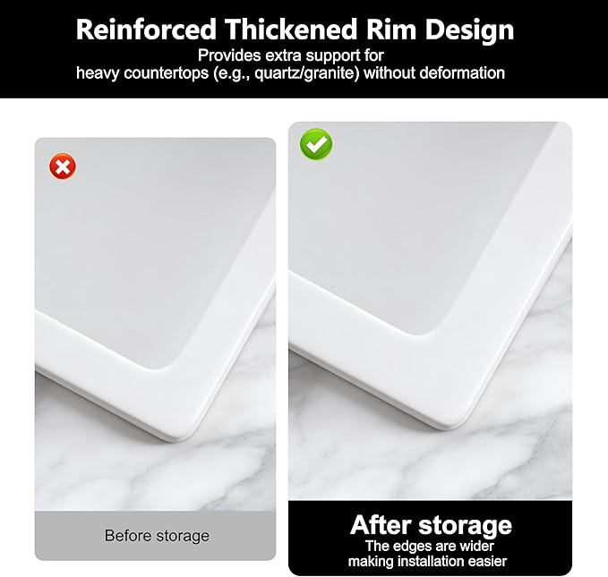 Kitsitchen 32 Inch Large Undermount Kitchen Sink, White Granite Composite Kitchen Sink with A Gold Sink Drain Assembly & Sink Bottom Gird, 32" x 18" Quartz Stone Kitchen Sink, Fast Drainage